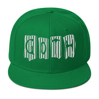 Black and White Vertical Stripe Goth Embroidered Flat Bill Cap embroidered snapback hat, product image 29