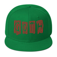 Black and Red Vertical Stripe Goth Embroidered Flat Bill Cap embroidered snapback hat, product image 29