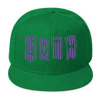 Black and Purple Vertical Stripe Goth Embroidered Flat Bill Cap embroidered snapback hat, product image 29