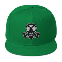 White Bio Hazard Gas Mask Embroidered Flat Bill Cap embroidered snapback hat, product image 29