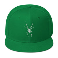 White Arachnid Creepy Black Widow Spider Embroidered Flat Bill Cap embroidered snapback hat, product image 28