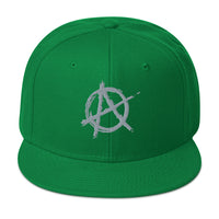 Grey Anarchy Sign Punk Rock Chaos Embroidered Flat Bill Cap embroidered snapback hat, product image 29