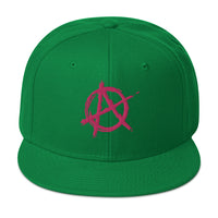 Pink Anarchy Sign Punk Rock Chaos Embroidered Flat Bill Cap embroidered snapback hat, product image 30