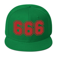 Red 666 The Number of the Beast Evil Embroidered Flat Bill Cap embroidered snapback hat, product image 29