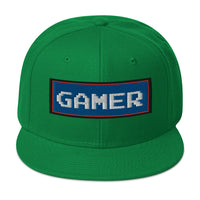 80's Retro Style 8 Bit Gamer Embroidered Flat Bill Cap embroidered snapback hat, product image 29