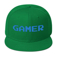 8 Bit Gamer Embroidered Flat Bill Cap embroidered snapback hat, product image 29