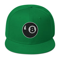 8 Ball Pool Billiards Embroidered Flat Bill Cap embroidered snapback hat, product image 30