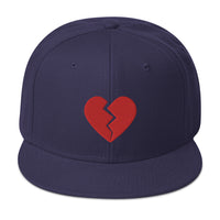 Red Broken Heart Valentine's Day Embroidered Flat Bill Cap embroidered snapback hat, product image 20