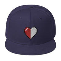 Retro 8 Bit Video Game Pixelated Half Life Heart Embroidered Flat Bill Cap embroidered snapback hat, product image 20