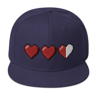 3 Heart Meter Retro 8 Bit Video Game Pixelated Embroidered Flat Bill Cap embroidered snapback hat, product image 20