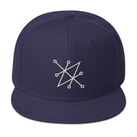 White Sigil of Fallen Angel Azazel Occult Symbol Embroidered Flat Bill Cap embroidered snapback hat, product image 19