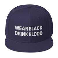 Wear Black Drink Blood Embroidered Flat Bill Cap embroidered snapback hat, product image 19