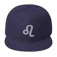 Zodiac Sign Leo Embroidered Flat Bill Cap embroidered snapback hat, product image 18