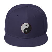 Yin and Yang Chinese Symbol Embroidered Flat Bill Cap embroidered snapback hat, product image 19