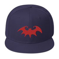 Whimsical Halloween Vampire Bat Embroidered Flat Bill Cap embroidered snapback hat, product image 19