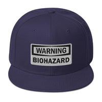 Warning Sign Bio Hazard Zombie Apocalypse Embroidered Flat Bill Cap embroidered snapback hat, product image 20