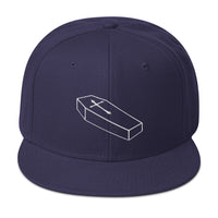 White Toe Pincher Coffin with Cross Embroidered Flat Bill Cap embroidered snapback hat, product image 19