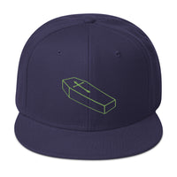 Green Toe Pincher Coffin with Cross Embroidered Flat Bill Cap embroidered snapback hat, product image 19