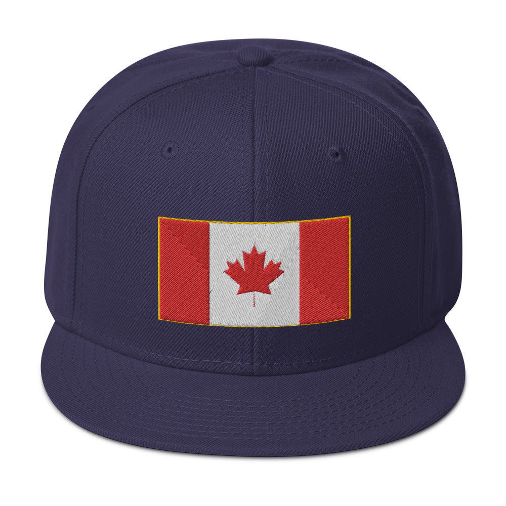 The National Flag of Canada Embroidered Flat Bill Cap Snapback Hat