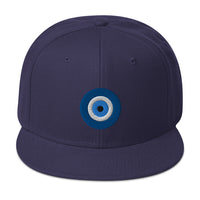 The Evil Eye Classic Embroidered Flat Bill Cap embroidered snapback hat, product image 20