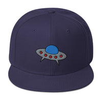 Space Alien Ship UFO Flying Saucer Embroidered Flat Bill Cap embroidered snapback hat, product image 19