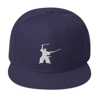 Samurai Two Sword Technique Embroidered Flat Bill Cap embroidered snapback hat, product image 20