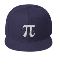 Pi Symbol π Embroidered Mathematical Equation Flat Bill Cap embroidered snapback hat, product image 19