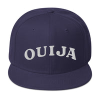 White Ouija Spirit Board Words Embroidered Flat Bill Cap embroidered snapback hat, product image 18