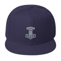 Grey Odin War Hammer Norse Mythology Embroidered Flat Bill Cap embroidered snapback hat, product image 19
