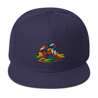 Melting Speed Cube Gaming Puzzle Box Embroidered Flat Bill Cap embroidered snapback hat, product image 19