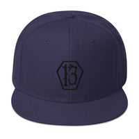 Black Coffin Number 13 Goth # Thirteen Embroidered Flat Bill Cap embroidered snapback hat, product image 20
