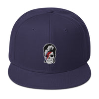Lightning Bolt Skull David Bowie Embroidered Flat Bill Cap embroidered snapback hat, product image 20