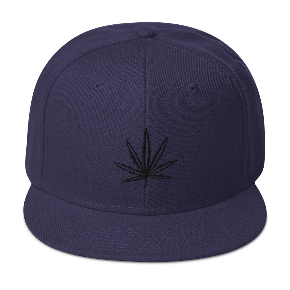 Black Pot Leaf Legalize Marijuana Cannabis Flat Bill Cap Snapback Hat