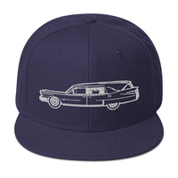 Hearse Funeral Car Embroidered Casket Coat Flat Bill Cap embroidered snapback hat, product image 19