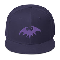 Purple Halloween Gothic Vampire Bat Embroidered Flat Bill Cap embroidered snapback hat, product image 19