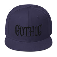 Black Gothic Dramatic Style Embroidered Flat Bill Cap embroidered snapback hat, product image 20