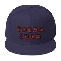 Red Circus Freak Show Embroidered Flat Bill Cap embroidered snapback hat, product image 19