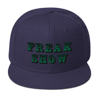 Green Circus Freak Show Embroidered Flat Bill Cap embroidered snapback hat, product image 20