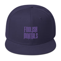 Purple Foolish Mortals Haunted Mansion Embroidered Flat Bill Cap embroidered snapback hat, product image 19