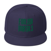 Green Foolish Mortals Haunted Mansion Embroidered Flat Bill Cap embroidered snapback hat, product image 20
