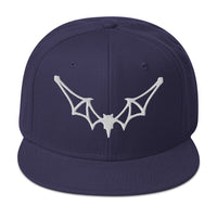 Flying Vampire Frame Bat Embroidered Flat Bill Cap embroidered snapback hat, product image 19