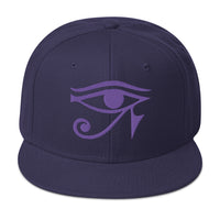 Purple Eye of Ra Egyptian Goddess Embroidered Flat Bill Cap embroidered snapback hat, product image 19