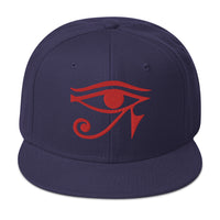 Red Eye of Ra Egyptian Goddess Embroidered Flat Bill Cap embroidered snapback hat, product image 19