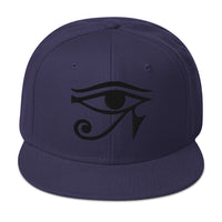 Black Eye of Ra Egyptian Goddess Embroidered Flat Bill Cap embroidered snapback hat, product image 20
