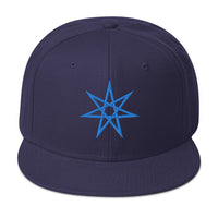 Blue Elven Star Witchcraft Symbol Embroidered Flat Bill Cap embroidered snapback hat, product image 20
