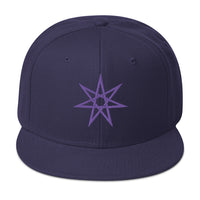 Purple Elven Star Witchcraft Symbol Embroidered Flat Bill Cap embroidered snapback hat, product image 19