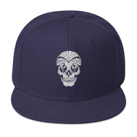 Dia De Los Muertos Day of the Dead Sugar Skull Flat Bill Cap embroidered snapback hat, product image 19