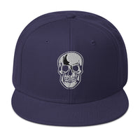 Death Skull Embroidered Horror Style Flat Bill Cap embroidered snapback hat, product image 20