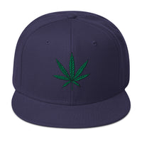 Cannabis Pot Leaf Marijuana Embroidered Flat Bill Cap embroidered snapback hat, product image 20