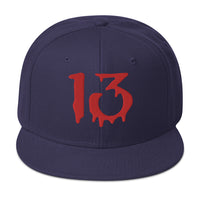Bloody Number Thirteen 13 Lucky Halloween Embroidered Flat Bill Cap embroidered snapback hat, product image 19